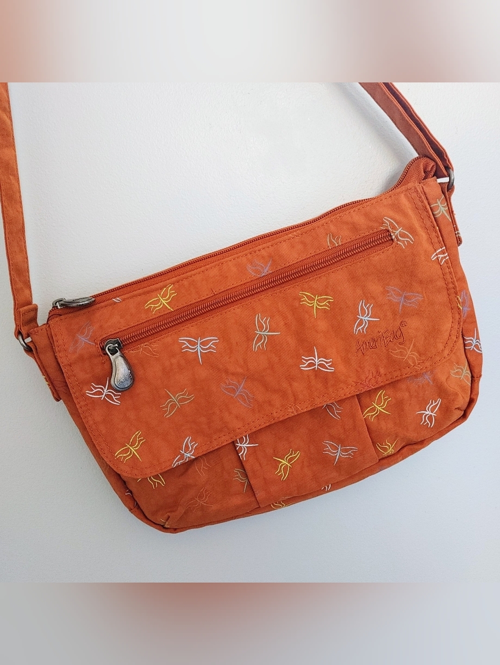 Vintage Y2K Ameribag Dragonfly Design Crossbody Bag